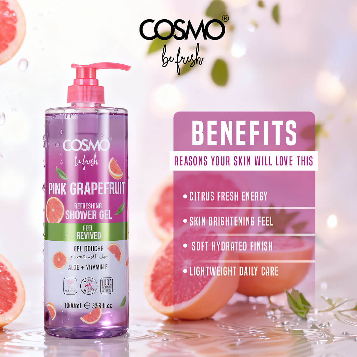 Be Fresh Pink Grapefruit Shower Gel